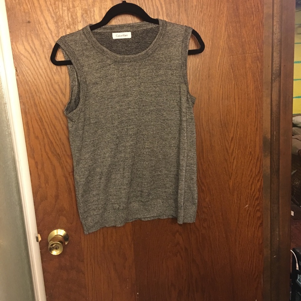 Grey Heathered Calvin Klein Sleeveless Shirt